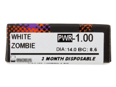 ColourVUE Crazy Lens - White Zombie - z dioptrijo (2 leči)