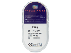 TopVue Color - Grey - z dioptrijo (2 leči)
