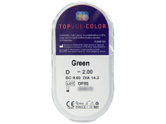 TopVue Color - Green - z dioptrijo (2 leči)
